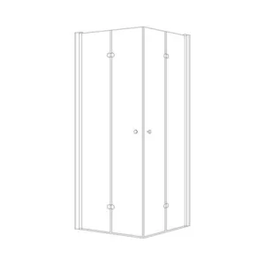 מקלחון פינתי 2 דלתות הרמוניקה מדיסון 96-98 ס"מ ניקל כרום DorRaphael