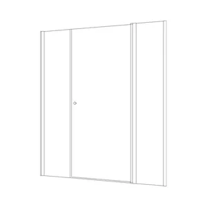 מקלחון חזית 2 דפנות קבועות + דלת זכוכית אפורה שרלטון 122-205 ס"מ שחור מט DorRaphael