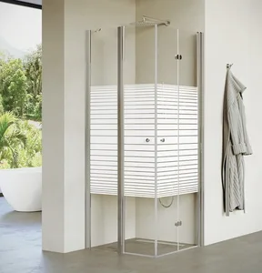 מקלחון פינתי דופן קבועה ודלת + דלת הרמוניקה טולוז 66-98 ס"מ ניקל כרום DorRaphael