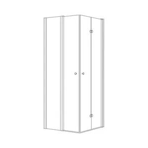 מקלחון פינתי דופן קבועה ודלת + דלת הרמוניקה טולוז 66-98 ס"מ ניקל כרום DorRaphael