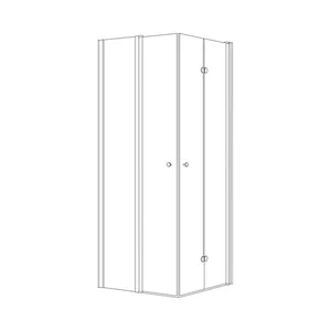 מקלחון פינתי דופן קבועה ודלת + דלת הרמוניקה טולוז 66-98 ס"מ שחור מט DorRaphael