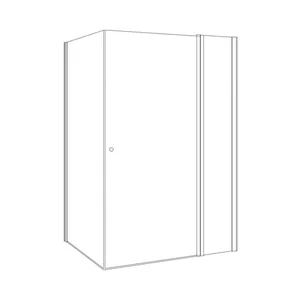 מקלחון פינתי דלת ודופן קבועה + דופן קבועה אלברט 70-145 ס"מ שחור מט DorRaphael