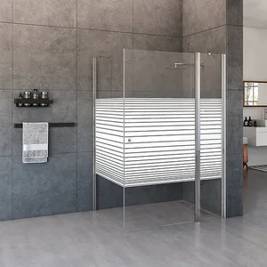 מקלחון פינתי דלת ודופן קבועה + דופן קבועה אלברט 70-150 ס"מ ניקל כרום DorRaphael