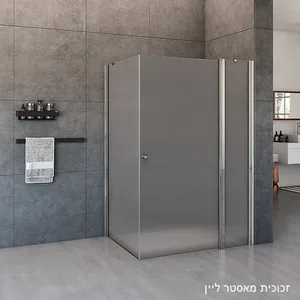מקלחון פינתי דלת ודופן קבועה + דופן קבועה אלברט 70-150 ס"מ ניקל כרום DorRaphael