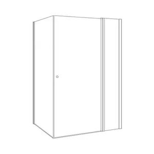 מקלחון פינתי דלת ודופן קבועה + דופן קבועה אלברט 70-150 ס"מ ניקל כרום DorRaphael