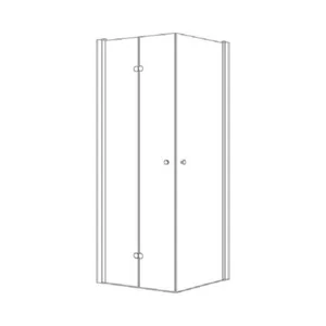 מקלחון פינתי דלת על ציר + דלת הרמוניקה קופר 66-98 ס"מ ניקל כרום DorRaphael