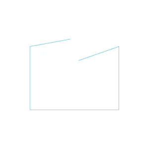 מקלחון פינתי 2 דלתות + דופן צד קבועה זכוכית אפורה באקר 96-142.5 ס"מ שחור מט DorRaphael