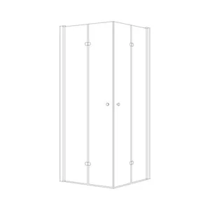 מקלחון פינתי 2 דלתות הרמוניקה מדיסון 76-79 ס"מ / 86-89 ס"מ שחור מט DorRaphael