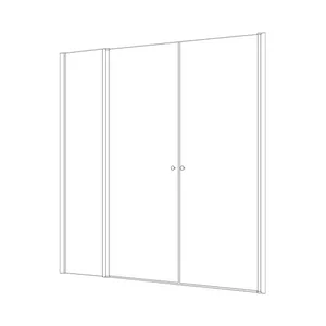 מקלחון חזית 2 דלתות על ציר + דופן קבועה קאטרו 121-160 ס"מ ניקל כרום DorRaphael