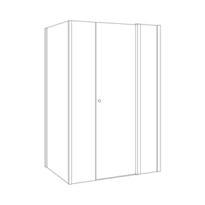 מקלחון פינתי 2 דפנות קבועות ודלת + דופן קבועה לואיס 75-190 ס"מ שחור מט DorRaphael