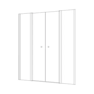 מקלחון חזית 2 דפנות קבועות + 2 דלתות על ציר אנדרסון 120-220 ס"מ ניקל כרום DorRaphael