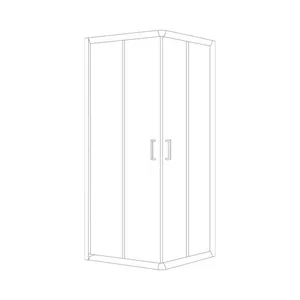 מקלחון הזזה פינתי 2 דפנות קבועות + 2 דלתות זכוכית אפורה וושינגטון 76-89 ס"מ שחור מט DorRaphael