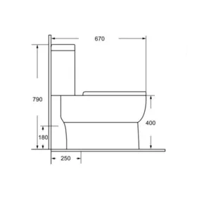 אסלה מונובלוק וולגה 67 ס"מ לבן מבריק SH-5115S DorRaphael