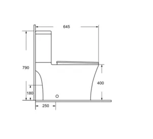 אסלה מונובלוק דנובה 64.5 ס"מ לבן מבריק SH-5117S DorRaphael