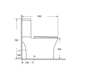 אסלה מונובלוק מארי 65 ס"מ לבן מבריק SH-5118S DorRaphael