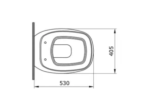 אסלה תלויה פניס 53 ס"מ כחול קרח מט DorRaphael