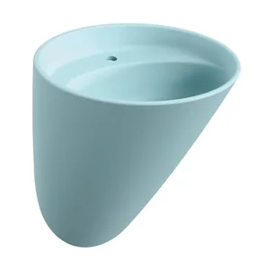 כיור רחצה חרס מונובלוק 53.5X46.5 ס"מ ונציה VENICE כחול קרח מט DorRaphael