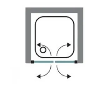 מקלחון חזית NELSON - נלסון ממידה 90 סמ עד מידה 110 סמ שחור מט - סניטק