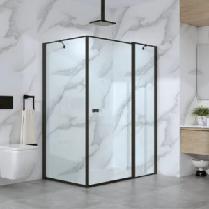 מקלחון VIDAL - וידאל 35 ממידה 90 סמ עד מידה 110 סמ שחור מט - סניטק