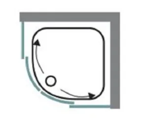 מקלחון מעוגל KAPPA - קאפה מידה 86 סמ - 88 סמ - סניטק