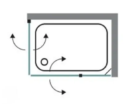 מקלחון פינתי FOREST - פורסט 60 ממידה 94 סמ עד מידה 154 סמ - סניטק