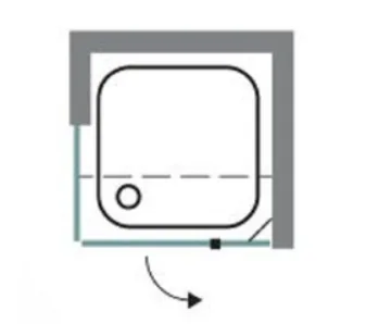 מקלחון פינתי RUDY - רודי 50 ממידה 84 סמ עד מידה 144 סמ שחור מט - סניטק