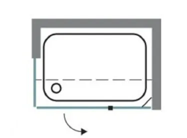 מקלחון פינתי RUDY - רודי 60 ממידה 94 סמ עד מידה 154 סמ שחור מט - סניטק