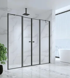 מקלחון חזית ROXY - רוקסי 60 ממידה 187.5 סמ עד מידה 283.5 סמ שחור מט - סניטק