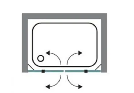 מקלחון חזית MACALLAN - מקאלן 50 ממידה 117.5 סמ עד מידה 191.5 סמ שחור מט - סניטק
