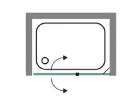 מקלחון חזית METRO - מטרו 60 ממידה 124 סמ עד מידה 162 סמ שחור מט - סניטק