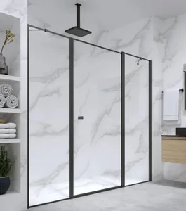 מקלחון חזית TANGO - טנגו 70 ממידה 200 סמ עד מידה 236 סמ שחור מט - סניטק