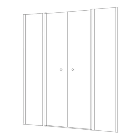 מקלחון חזית 2 דפנות קבועות  2 דלתות על ציר אנדרסון זכוכית גלינה 120-220 סמ ניקל כרום - דור רפאל