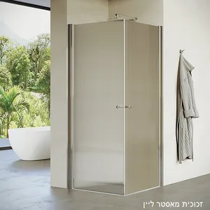 מקלחון פינתי 2 דלתות אדמס זכוכית גלינה 86-89 סמ ניקל כרום - דור רפאל