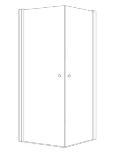 מקלחון פינתי 2 דלתות אדמס זכוכית גלינה 86-89 סמ ניקל כרום - דור רפאל