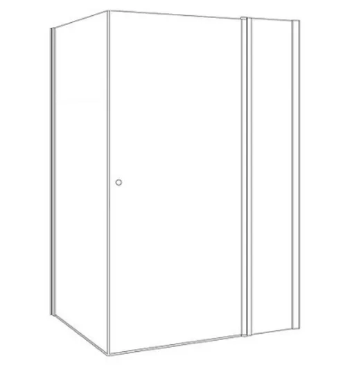 מקלחון פינתי דלת ודופן קבועה  דופן קבועה אלברט זכוכית גלינה 70-145 סמ שחור מט - דור רפאל