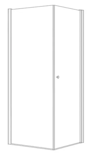 מקלחון פינתי דלת  דופן קבועה אורורה זכוכית גלינה 66-97 סמ שחור מט - דור רפאל