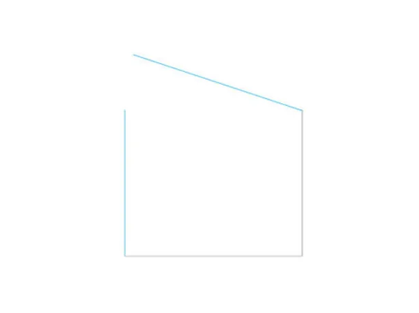 מקלחון פינתי דלת  דופן קבועה אורורה זכוכית גלינה 66-97 סמ שחור מט - דור רפאל