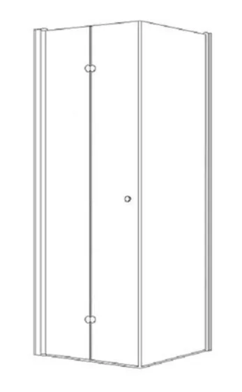 מקלחון פינתי דופן קבועה ודלת הרמוניקה ווייס זכוכית גלינה 66-98 סמ שחור מט - דור רפאל