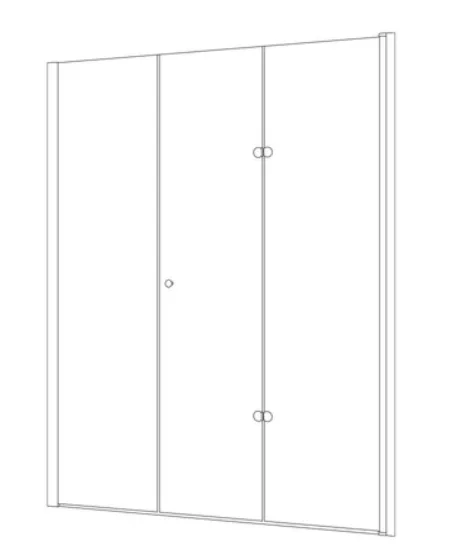 מקלחון חזית דלת הרמוניקה  דופן קבועה קאסטל זכוכית גלינה 96-165 סמ ניקל כרום - דור רפאל