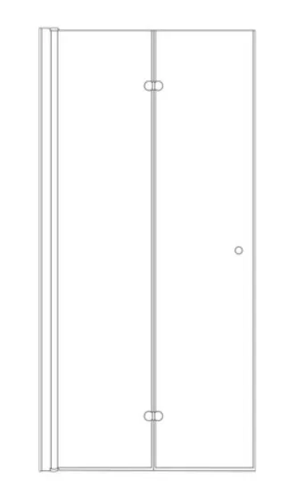 מקלחון חזית דלת הרמוניקה דגלס זכוכית גלינה 66-68 סמ  70-72 סמ  76-78 סמ  80-82 סמ  86-88 סמ  90-92 סמ  96-98 סמ שחור מט - דור רפאל