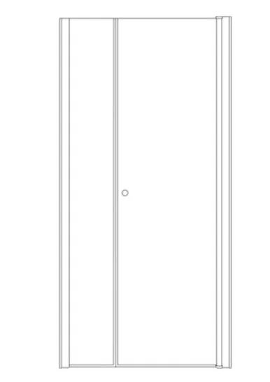 מקלחון חזית דופן קבועה  דלת על ציר ראסל זכוכית גלינה 96-130 סמ ניקל כרום - דור רפאל