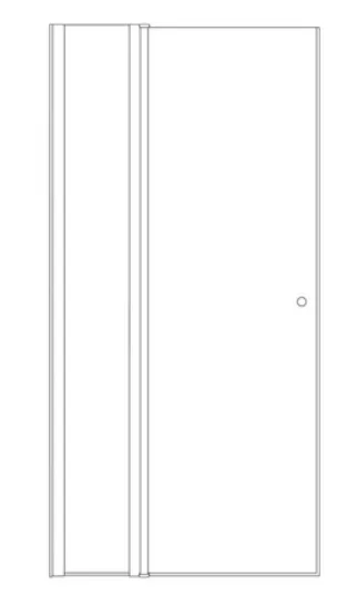 מקלחון חזית דופן קבועה דלת על ציר לוגן זכוכית גלינה 92-145 סמ שחור מט - דור רפאל