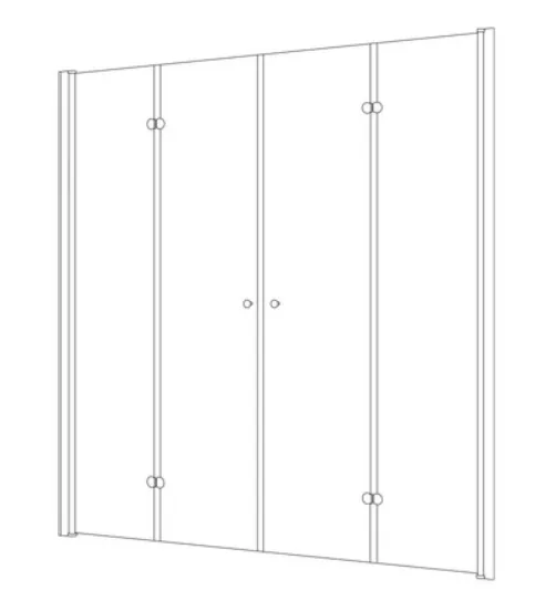 מקלחון חזית 2 דלתות הרמוניקה נלסון זכוכית גלינה 132-196 סמ שחור מט - דור רפאל