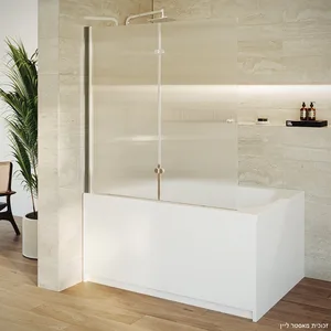 אמבטיון דלת הרמוניקה אלפים זכוכית גלינה 120 סמ ניקל כרום - דור רפאל