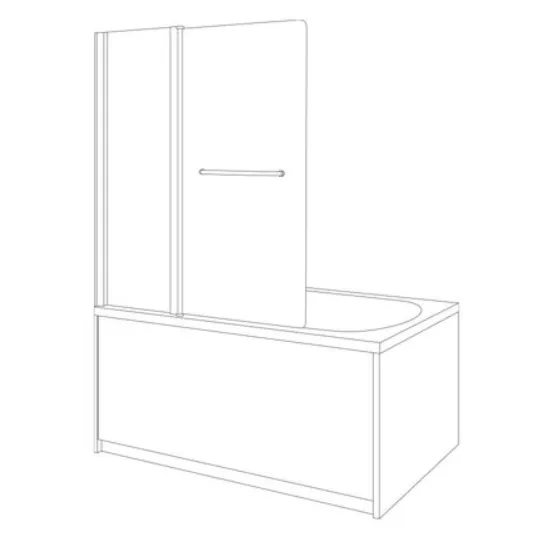 אמבטיון דופן קבועה  דלת כנף גקסון זכוכית גלינה 120 סמ ניקל כרום - דור רפאל