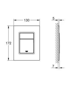 לחצן הדחה אנכי להתקנה על קיר כרום GROHE - גרואה 37535000 GROHE גרואה