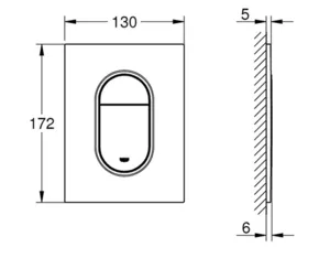 לחצן הדחה אנכי להתקנה על קיר דגם ארנה כרום GROHE - גרואה 37624000 GROHE גרואה