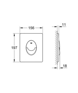 לחצן הדחה דו כמותי כרום מט GROHE - גרואה 38505P00 GROHE גרואה