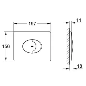 לחצן הדחה דו כמותי כרום מט GROHE - גרואה 38506P00 GROHE גרואה