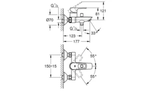 סוללה לאמבט ללא צינור באולופ BAULOOP כרום GROHE - גרואה 23603001 GROHE גרואה